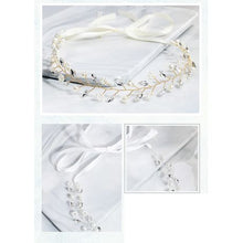 Load image into Gallery viewer, Olive Tree - Floral Beads &amp; Crystal Styled Headband - Bridal / Formal Event
