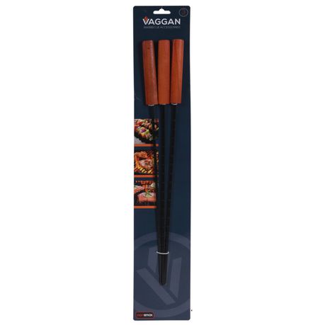 Eco Non-Stick Kebab Skewer with Wooden Handles - Set of 3 Buy Online in Zimbabwe thedailysale.shop