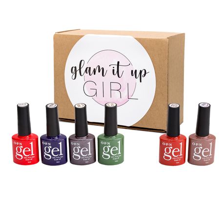 Glam It Up Girl/UV Gel Nail Polish Winter Kit (Inc. 4 Colours & 2 Shimmer) Buy Online in Zimbabwe thedailysale.shop