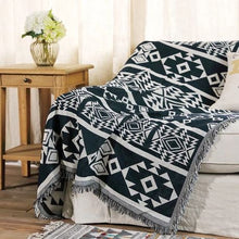 Load image into Gallery viewer, Geometry Pattern Style Sofa Throw Knitted Bohemian Blanket Cover Rug
