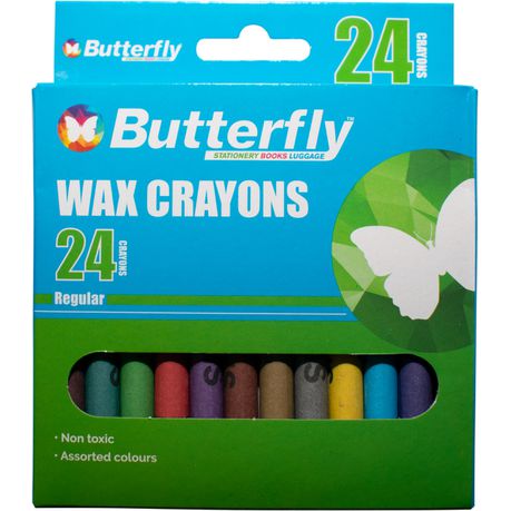 Wax Crayons - 8X8Mm - 24 Colour (Pack Of 12)