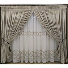 Load image into Gallery viewer, Curtain Set - 5,5m Vmate WATERFALL TAPE + 5m 18108 Linen Embroidered Voile
