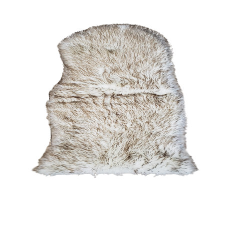 White and Brown Shade Faux Sheep Rug