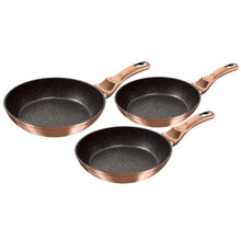 Load image into Gallery viewer, Berlinger Haus 3-Piece Marble Coating Fry Pan Set - Rose Gold Metallic Line
