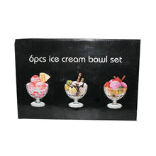 Load image into Gallery viewer, Heavenly Sweet 6 Piece Diamond Glass  Ice Cream &amp; Sundae Bowl Set
