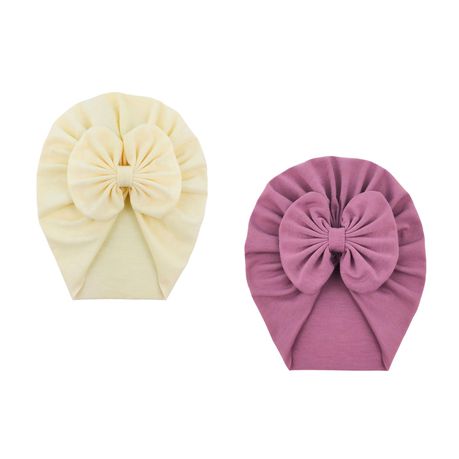 Baby Girl Turban - Dusty & Cream