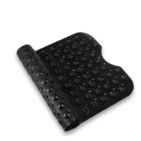 Non-Slip PVC Bathroom Bath/Shower Mat Polka Dot Texture Black Extra Large