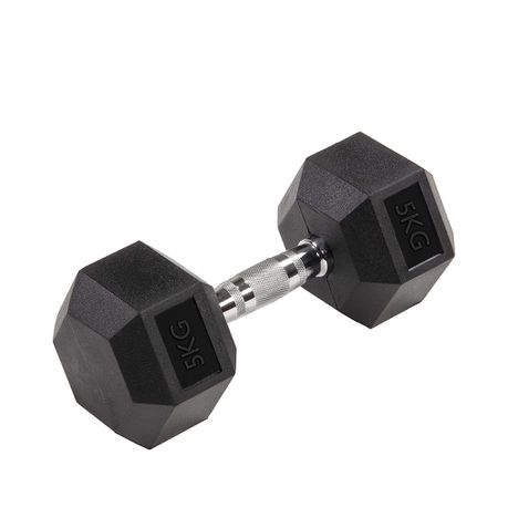 Everlast 5KG Rubber Hex Dumbbell