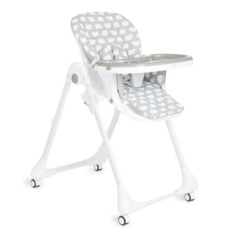 George & Mason Baby - High Chair - White & Grey Elephant