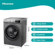 Load image into Gallery viewer, Hisense 10Kg Front Load Washing Machine with Allergy Steam-Titanium Silver
