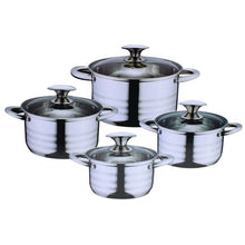 Load image into Gallery viewer, RW 8 Pieces Stainless Steel Cookware Set - Glass Lidded Pot Set
