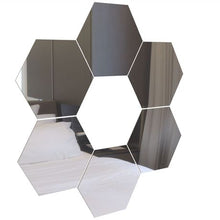 Load image into Gallery viewer, Hexagon Mirror Tiles Décor - Silver - Self Adhesive - 20cm - Large - 6-Pack
