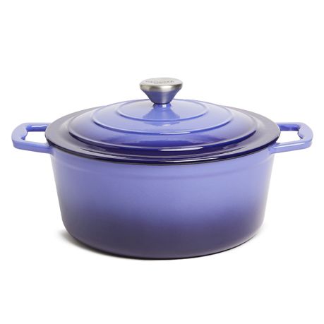 George & Mason - 25cm Round Enamel Cast Iron Casserole - Blue Buy Online in Zimbabwe thedailysale.shop