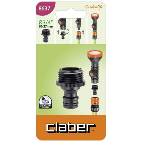 Claber 3/4 Male Thread To Quick Click Connector (Carded) Buy Online in Zimbabwe thedailysale.shop