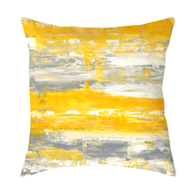 Load image into Gallery viewer, Yellow Paint Scatter Cushion - Inner Included
