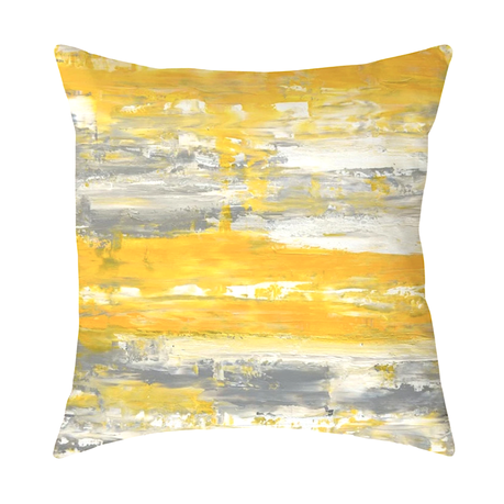 Yellow Paint Scatter Cushion - Inner Included