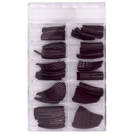 Dark Brown False Nails - 100 Pieces