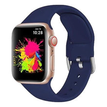 Load image into Gallery viewer, Silicone Sport Buckle Band for Apple Watch - 42mm/44mm/45mm - Dark Blue
