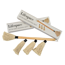 Load image into Gallery viewer, Lifespace 45cm BBQ braai basting mop brush with 3 spare heads
