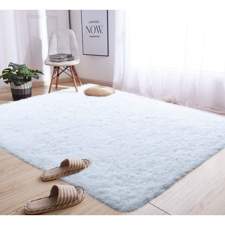 Large Premium Fluffy Carpet/Rug - White Buy Online in Zimbabwe thedailysale.shop