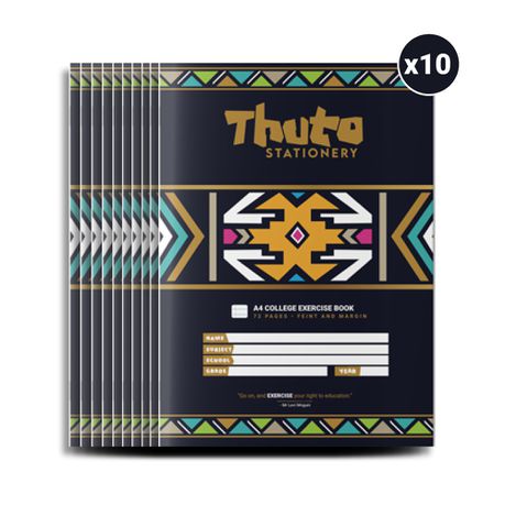 Thuto A4 72 Pages Feint & Margin Exercise Book (Pack of 10)-Ndebele Edition Buy Online in Zimbabwe thedailysale.shop