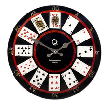 Load image into Gallery viewer, Quintessential Clocks Decorative Glass Wall Clock Playing Cards Themed
