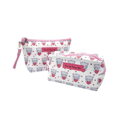 Simplicity Style - Small Toiletry Cosmetic Bag - Set of 2 - White Buy Online in Zimbabwe thedailysale.shop