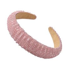 Load image into Gallery viewer, Pink Crystal Beaded Rhinestone Headband/Alice Band/Hairband
