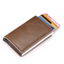 Load image into Gallery viewer, PU Leather Aluminium RFID Credit Card Holder Case-Coffee
