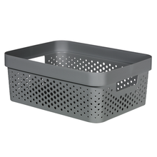 Load image into Gallery viewer, Curver By Keter Infinity 11L Storage Basket With Dots - Dark Grey
