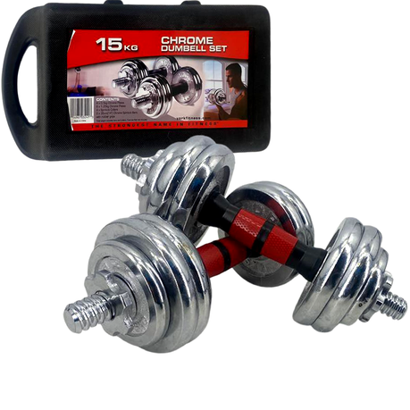 15kg Chrome Dumbell Set HD-47-15 Buy Online in Zimbabwe thedailysale.shop