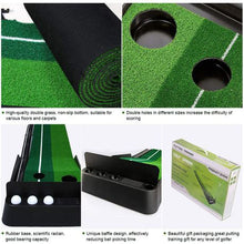 Load image into Gallery viewer, Heartdeco Golf Putting Training Auto Return Green Mat with 3 Training Balls
