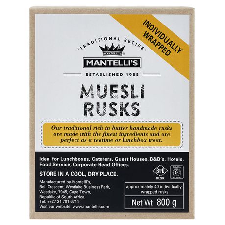 Mantelli's Rusks - Muesli 800G