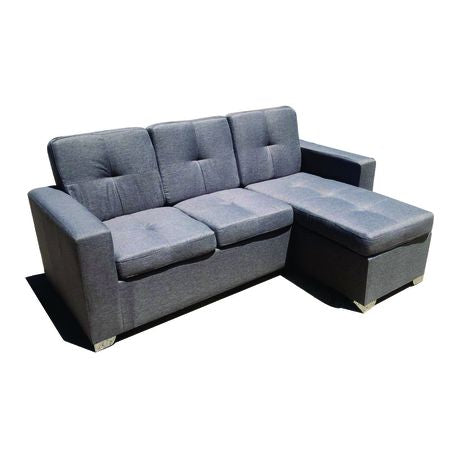 3 Seater Universal L-Shape Grey Textured Material Couch Buy Online in Zimbabwe thedailysale.shop