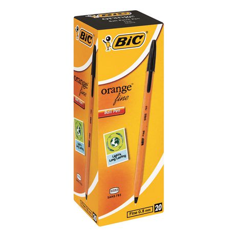 BIC Orange Fine Ballpoint Pens - Black (Box of 20) Buy Online in Zimbabwe thedailysale.shop