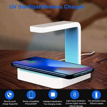 Load image into Gallery viewer, 2-in-1 QI Fast Wireless Charger &amp; UV Sanitizer Sterlizer Lamp - White
