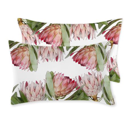 I Love it Here - Satin Pillowcase pair Protea Duo