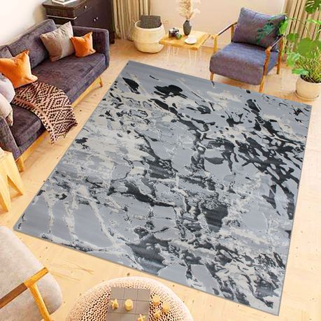 230x160 Babil Turkish Rug with Textured Shimmering Yarn - GREY/L.GREY Buy Online in Zimbabwe thedailysale.shop