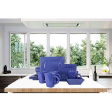 Load image into Gallery viewer, 16 Pieces Square Ceramic Dinner Set - Cornflower Blue
