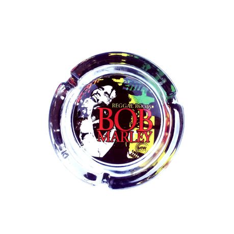 Bob Marley Reggae Roots Glass Round Ashtray Buy Online in Zimbabwe thedailysale.shop