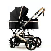 Load image into Gallery viewer, Baby Stroller 2 in 1 Portable Baby Carriage Folding Prams With Mummy Black
