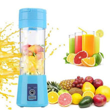 Load image into Gallery viewer, 380ml Portable Juicer Blender 6 Blades Rechargeable - Blue
