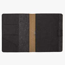 Load image into Gallery viewer, A5 Notebook Cover Black Washable Kraft Paper and Felt Interior 19cm x 24cm
