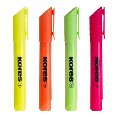 Kores High Liner Plus Chisel Tip Highlighters (Pack of 4) Buy Online in Zimbabwe thedailysale.shop