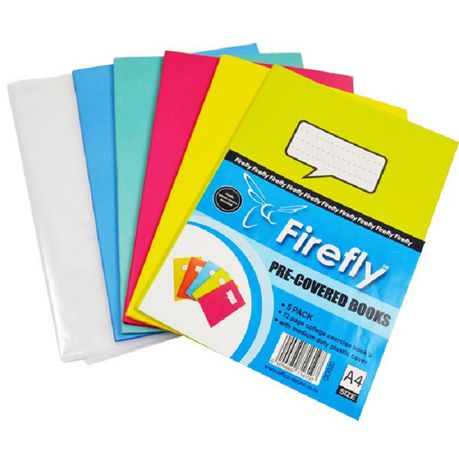 Firefly Pre-Covered A4 72 College Exercise Book's Coloured (5's) Buy Online in Zimbabwe thedailysale.shop