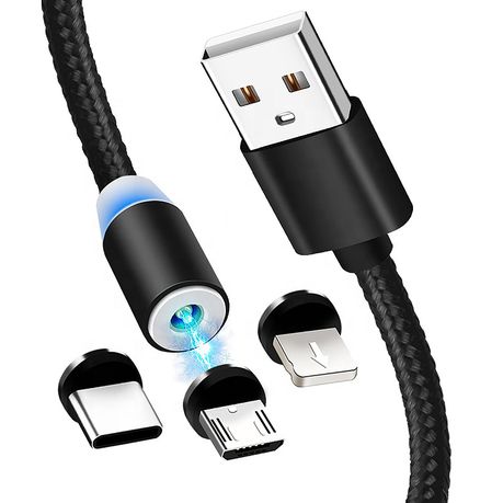 GNH - 3 in 1 Magnetic USB Fast Charging Cable Type C / Micro USB / Lightning Buy Online in Zimbabwe thedailysale.shop