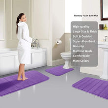 Load image into Gallery viewer, Luxury Memory Foam Bathroom Bath Mat Quick Dry Non Slip Purple Extra Large
