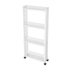 Load image into Gallery viewer, 4-Tier Storage Layer Rack Shelf With Wheels For Kitchen/Bathroom-White
