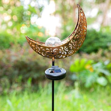 Load image into Gallery viewer, Décor Garden Peg Bronze Moon Decoration with Solar LED Light
