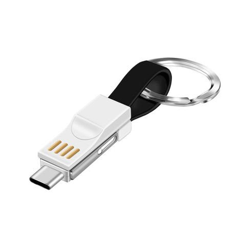 Portable Mini 3 in 1 USB Magnetic Keychain Data Charger Cable - Black Buy Online in Zimbabwe thedailysale.shop